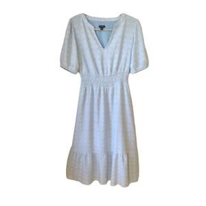 Ann Taylor Dress XS blue lightweight travel cottage Corp Granny Corp comfortable